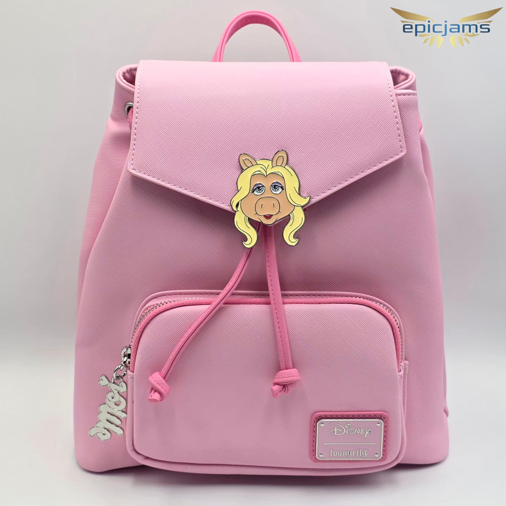 Loungefly Disney The Muppets Miss Piggy Drawstring Pink Mini Backpack New